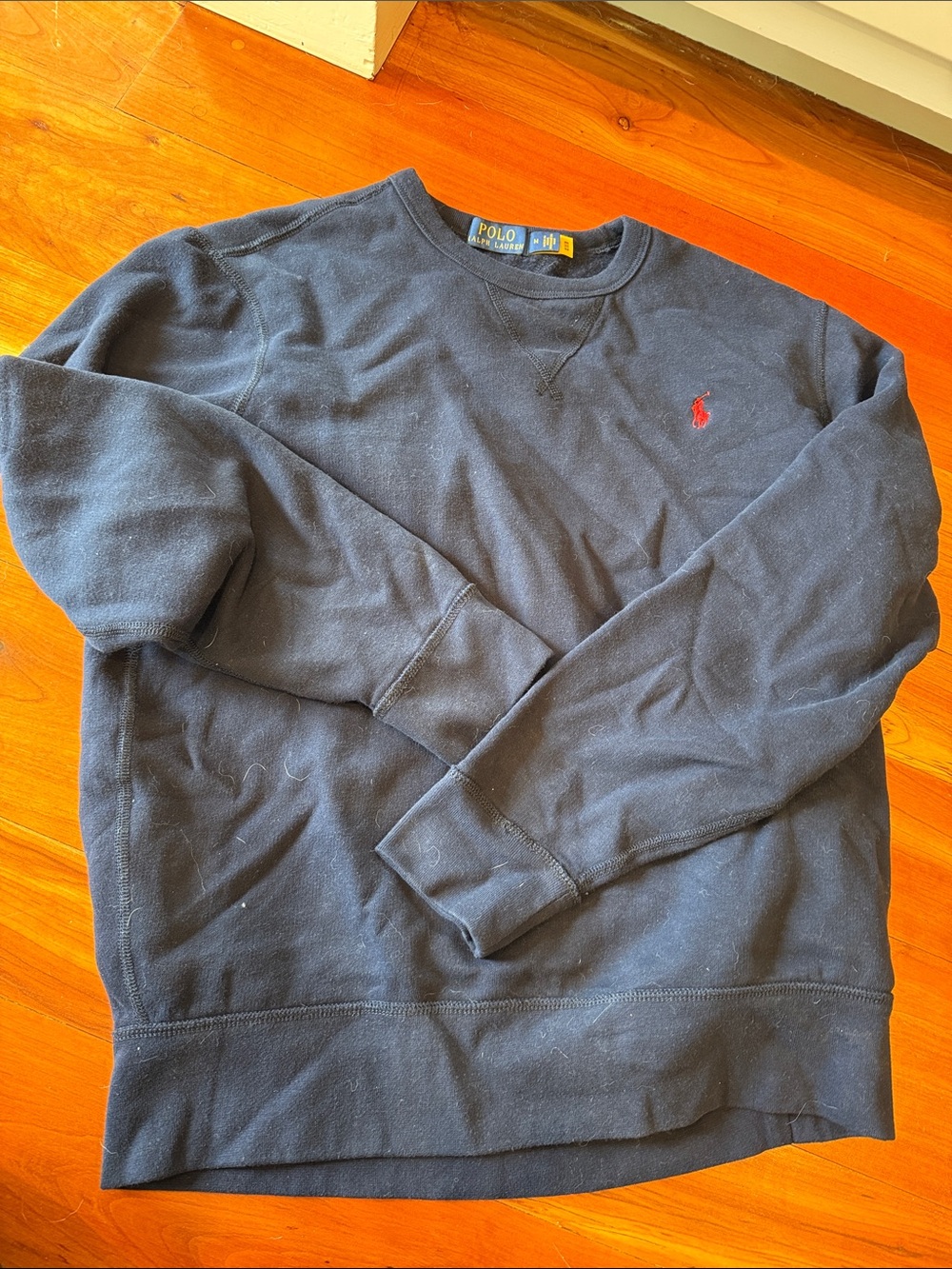 Polo by Ralph Lauren Navy Crewneck with Red Pony Embroidery